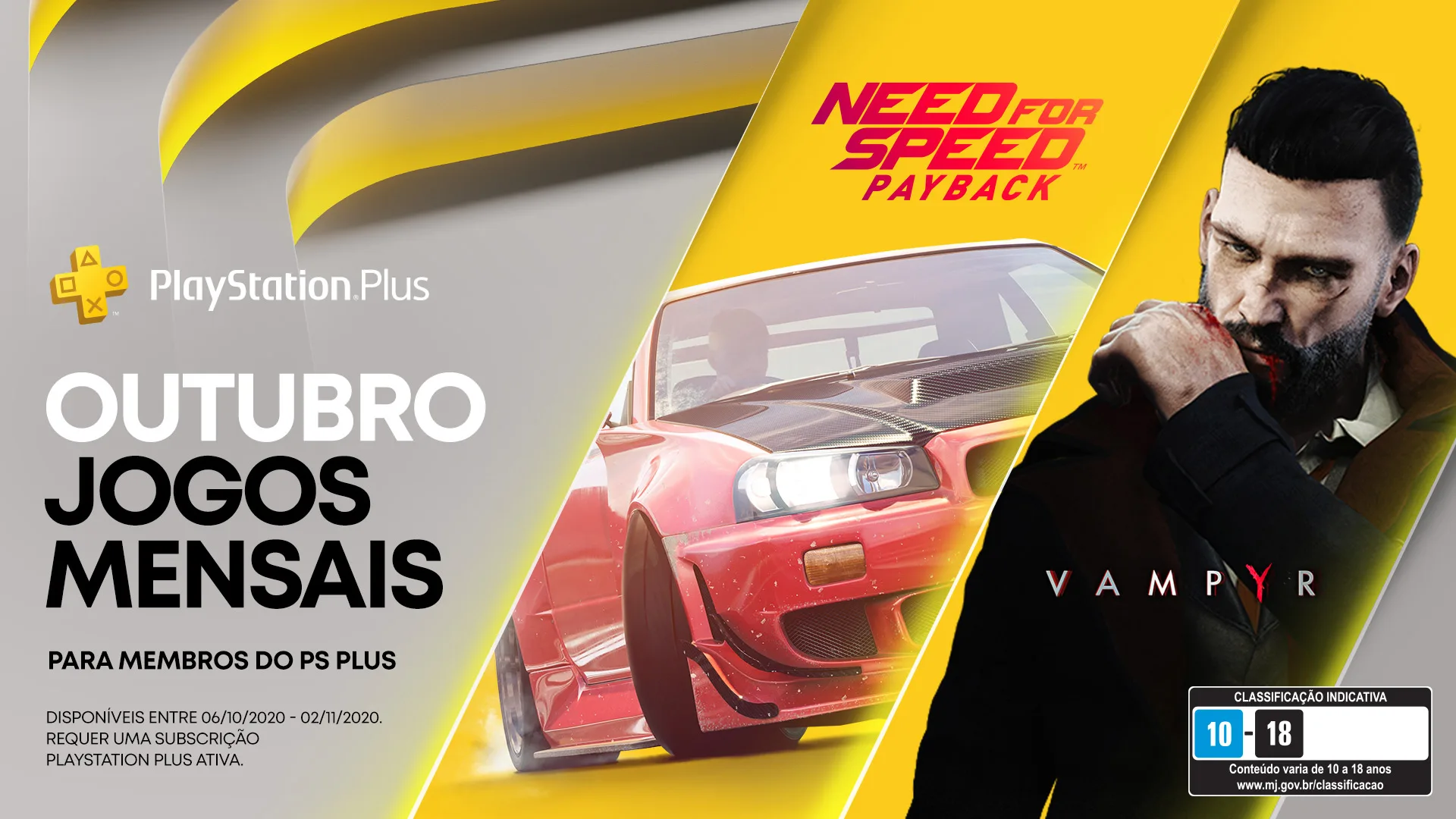 Need for Speed: Payback e Vampyr são os jogos gratuitos da PS Plus em  Outubro e já estão disponíveis para download