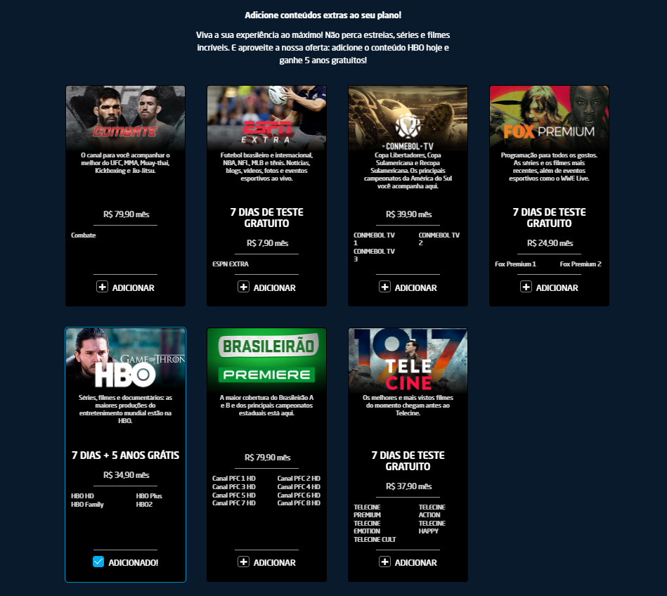 DirecTV Go chega por R$ 59,90 ao mês, com 5 anos gratuitos de HBO